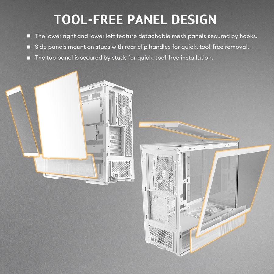ANTEC Constellation C6 Curve Air White PC Case ATX Midi Tower, white