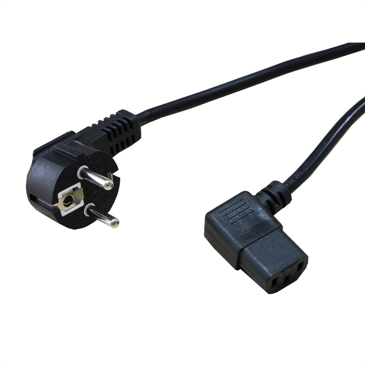 STANDARD Power Cable, angled IEC Connector, black, 1.8 m