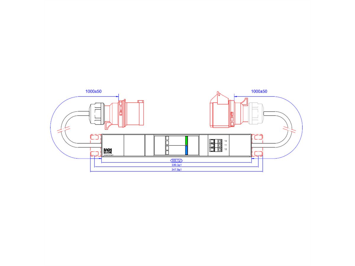 BACHMANN SPD Module 3 phase, 3x32A ÜSS1m H05VV-F 5G4.0mm CEE 32A
