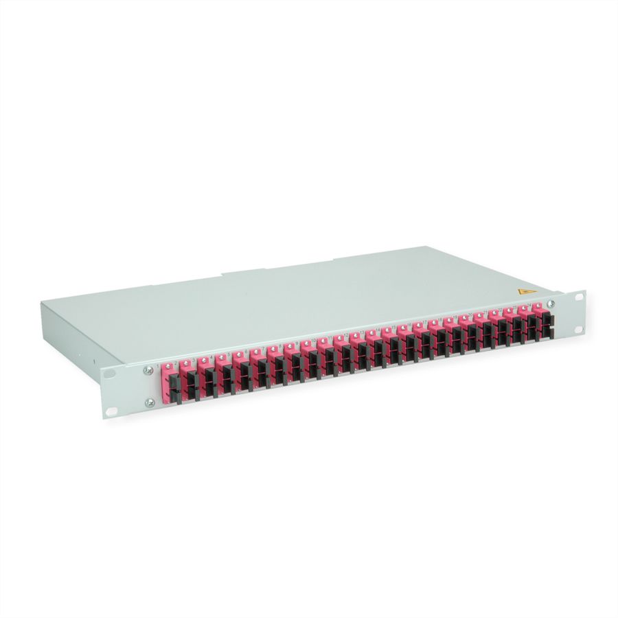 TELEGÄRTNER BASIS eco LWL-Panel mit Kupplungen, 24x SC Duplex, violett, OM4