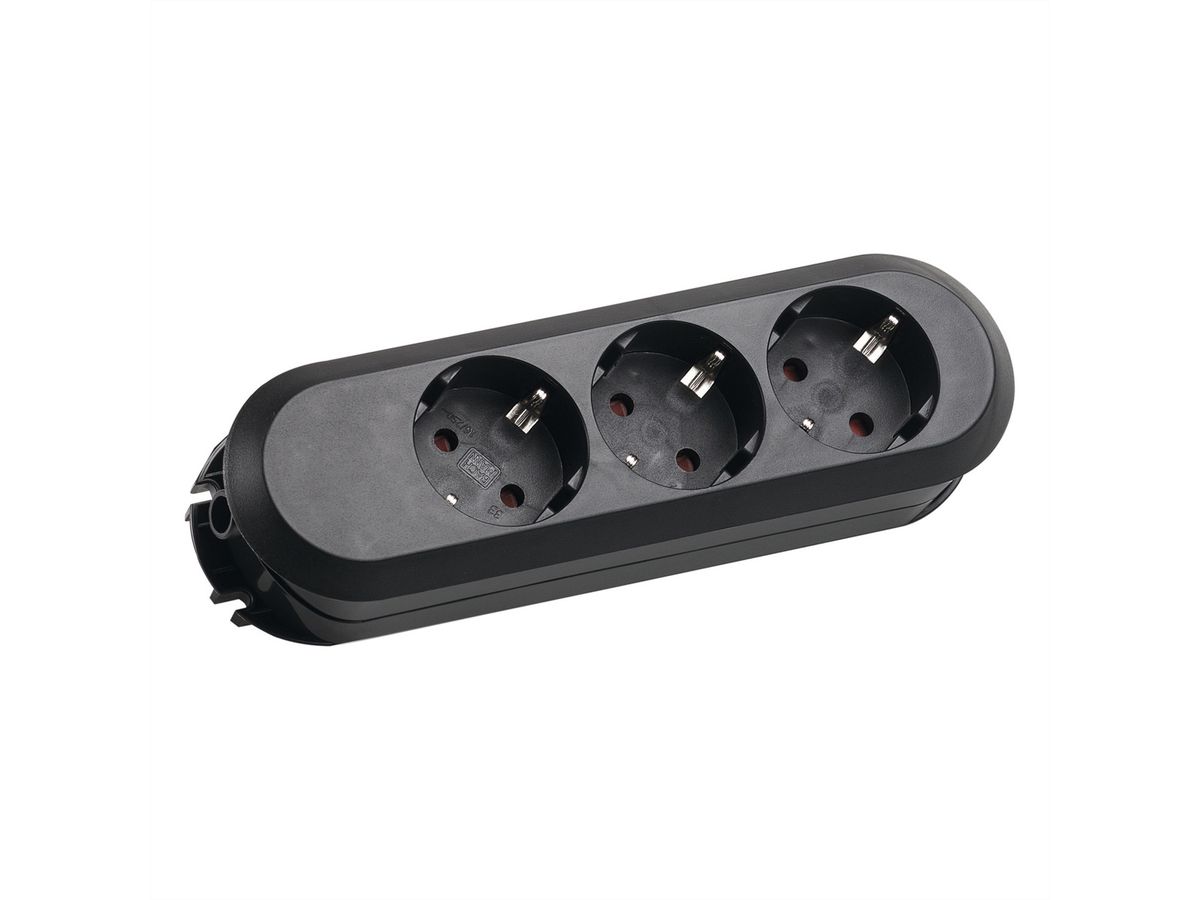 BACHMANN SMART 3xCEE7/3 zwart, 3x geaard contact