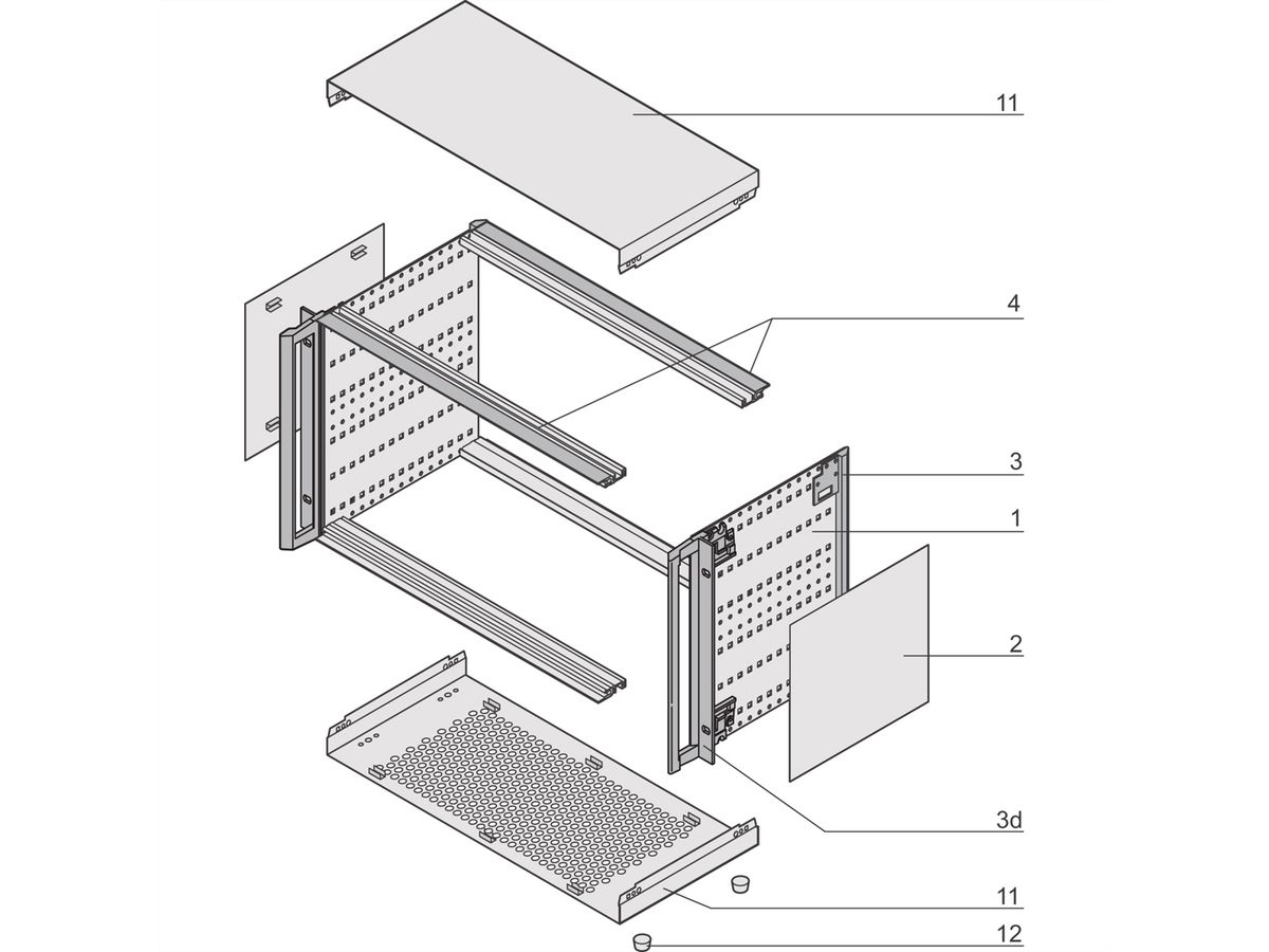SCHROFF RatiopacPRO AIR 19" Rack Mount Case, Retrofittable Shielding With Handles, 6/7 U, 84 HP, 375 mm