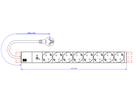 BACHMANN 19" 1U 8xCEE7/3 sw 1xSPD-Plus 2,0m CEE7/7