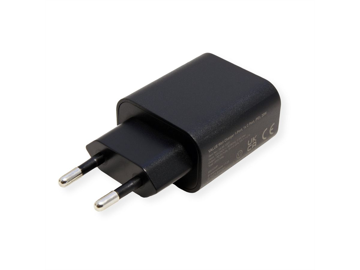 VALUE USB Wall Charger, 1-Port, Type C, 20W