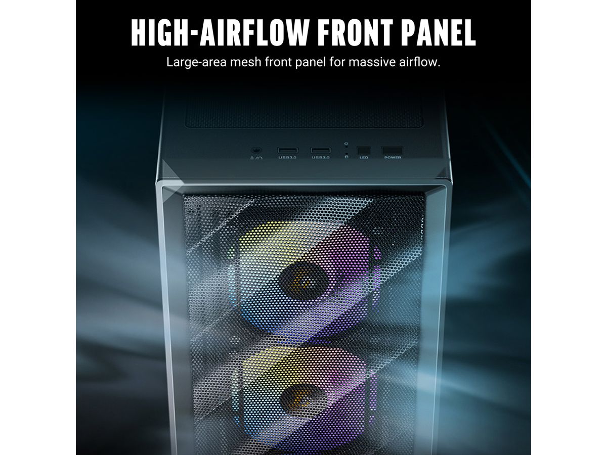 ANTEC AX85 ARGB PC case Midi Tower Gaming ATX, black