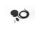 BACHMANN TWIST 1x geaard stopcontact, adereindhulzen, USB oplader, geaarde inbouwstekker, zwart, 2 m