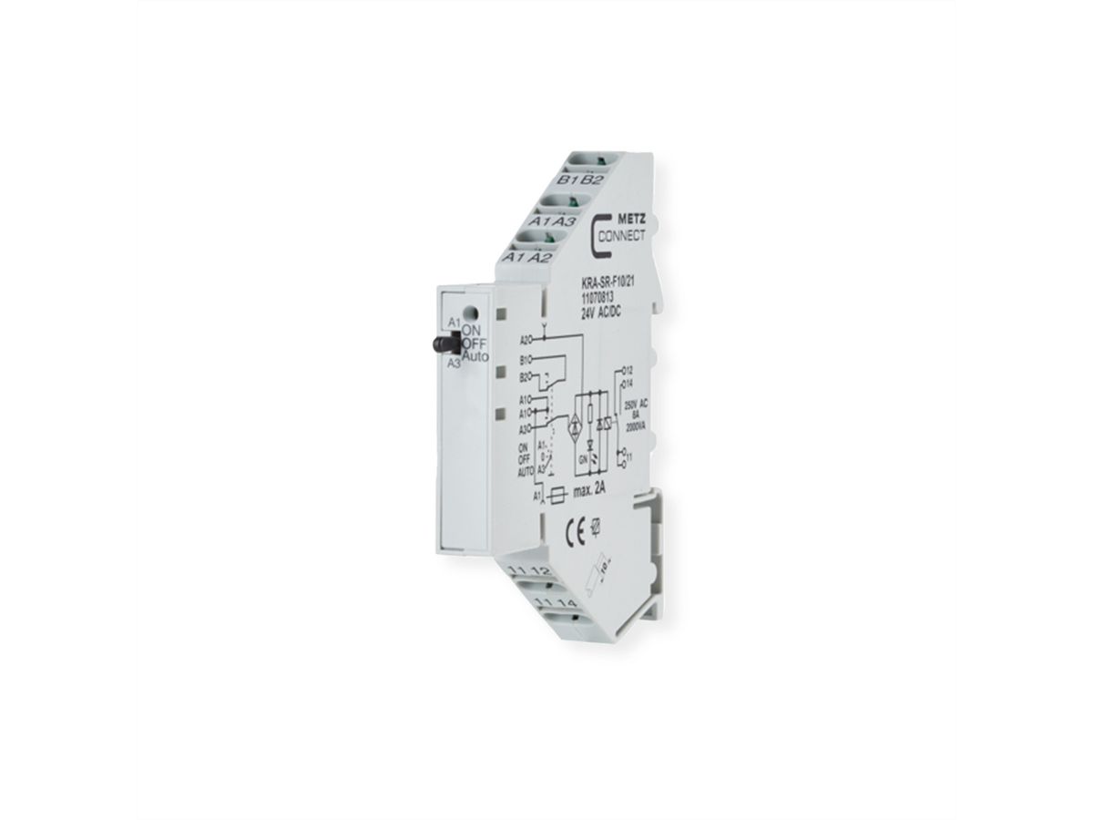 METZ CONNECT KRA-SR-F10/21, 1 wisselcontact, 24 V AC/DC