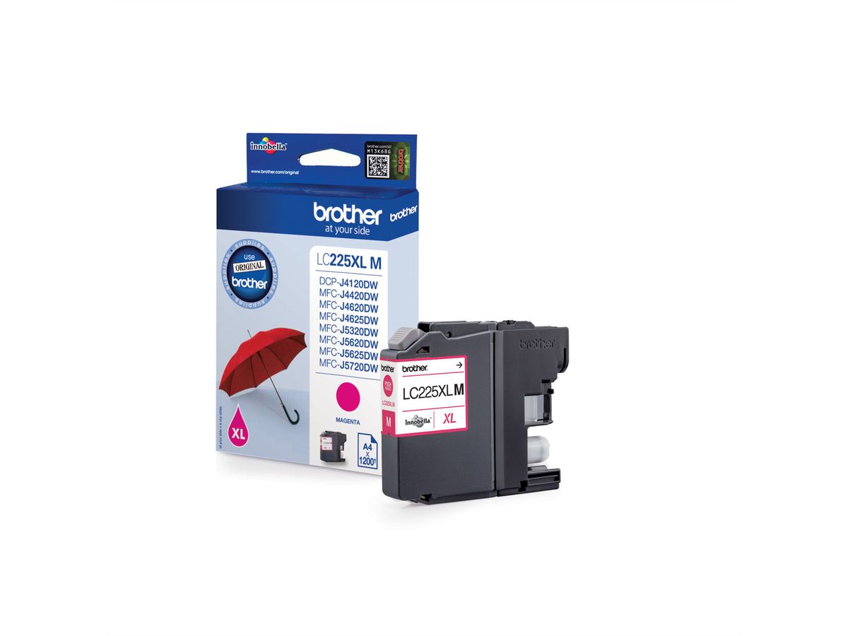 LC-225XLM, BROTHER Tintenpatrone, magenta für ca. 1.200 Seiten, Für z. B. BROTHER MFC-J4420DW, J4620DW, J4625DW, J5320DW, J5620DW, J5625DW, J5720DW