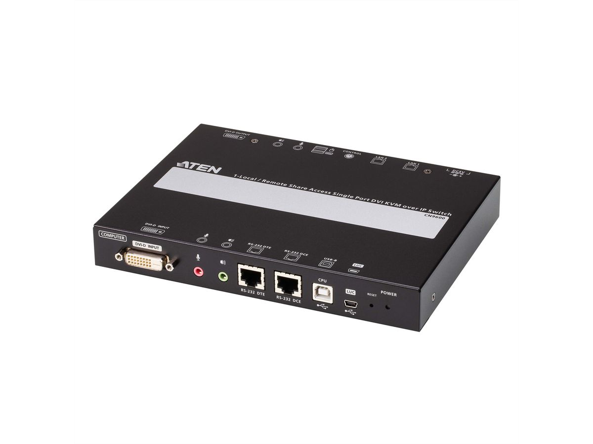 ATEN CN9600 1-lokale-externe gedeelde toegang Enkele poort DVI KVM over IP-switch