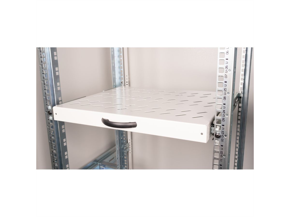 ROLINE 19-inch plank 1 U , Uitschuifbaar 350mm diep 25 kg grijs
