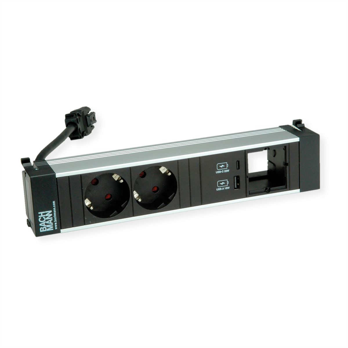 BACHMANN POWER FRAME M 2xCEE7/3, 1xUSB A&C 22W 1xCM 0.2m GST18