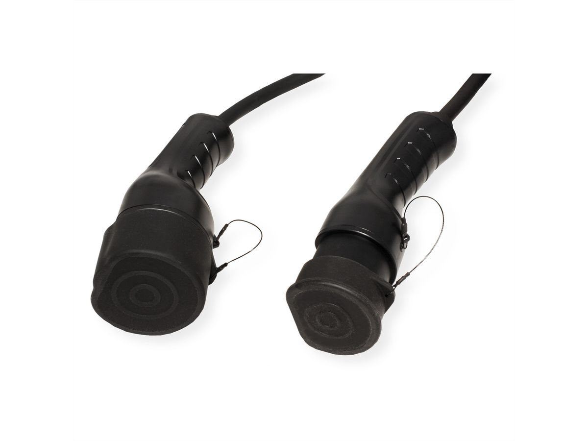 ROLINE Auto oplaadkabel Type2, 1-fase, 250 VAC (1P+N+E), 32 A, 7,4 kW, spiraalkabel, 3 m