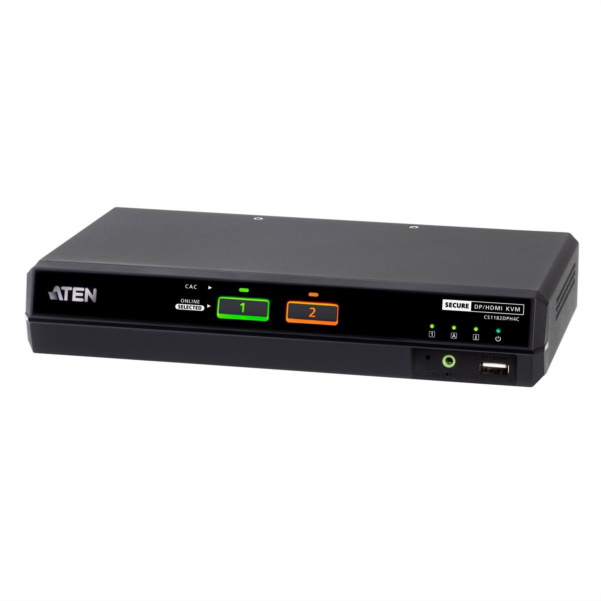 ATEN CS1182DPH4C 2-poorts USB 5K DP/HDMI, Universele beveiligde KVM switch voor één scherm met CAC