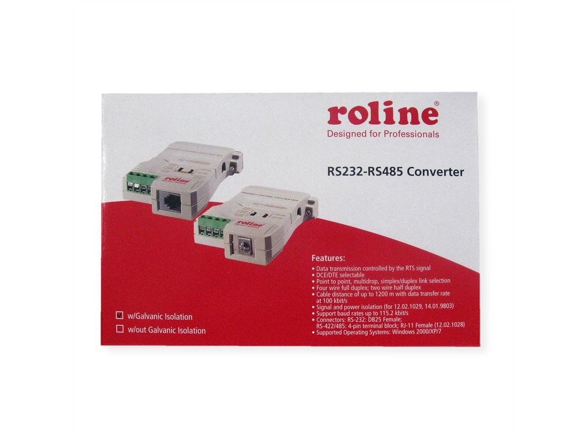 ROLINE Converter RS232-RS485, met galvanische scheiding