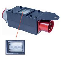 BACHMANN CEE adapter 32A 400V IP44, 1x16A 5p400V 3pin. Fuse