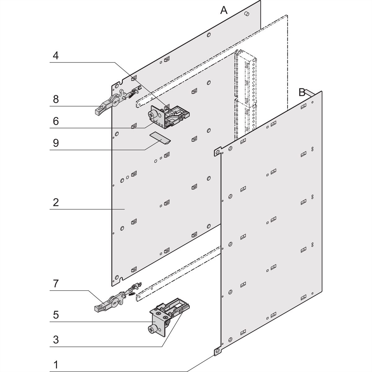 SCHROFF drager mechanieken voor Compact en Full Size AdvancedMC modules, zonder Strut