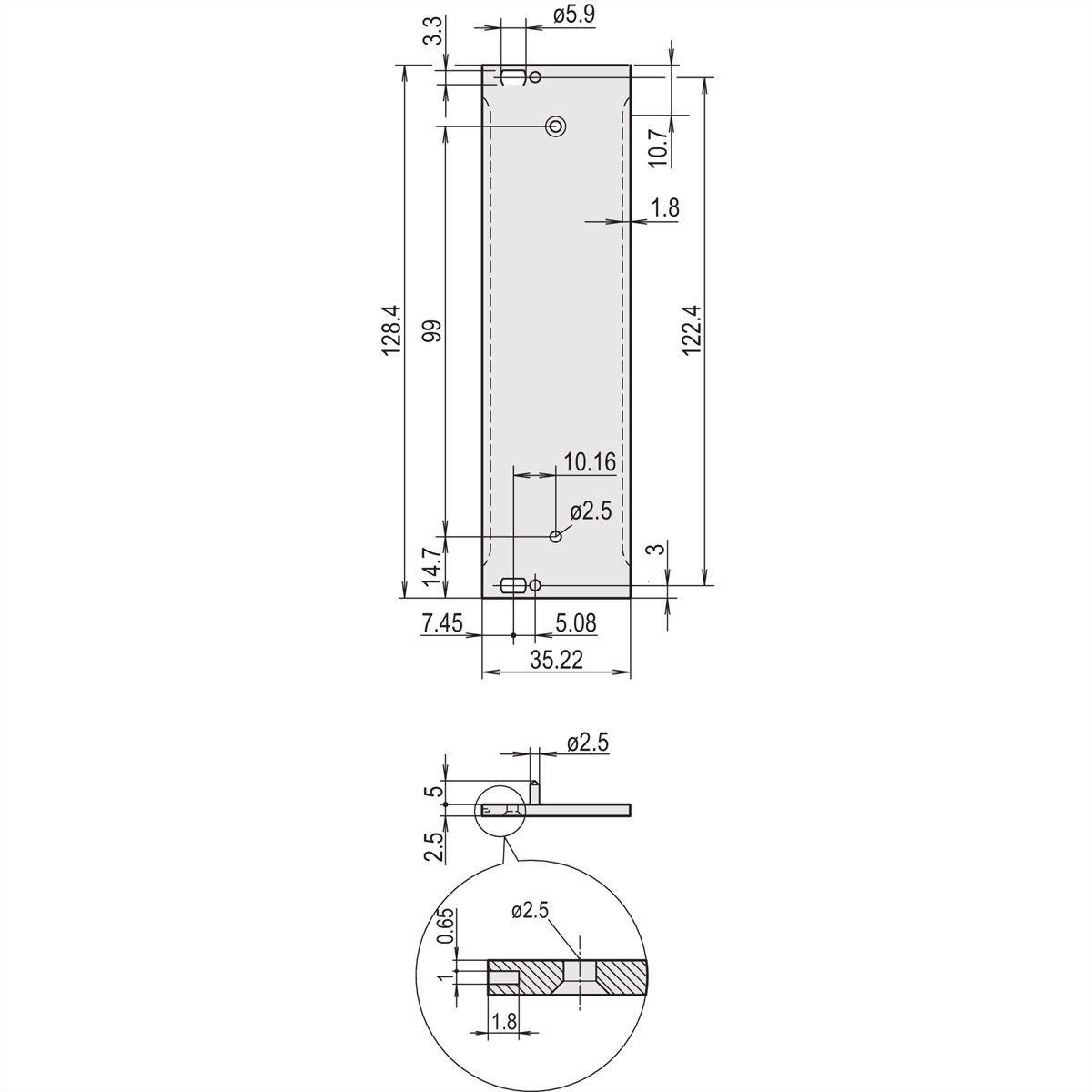SCHROFF HF Frame Type Plug-In Unit Front Panel, Refrofit Shielding With Steel Gasket, 3 U, 7 HP