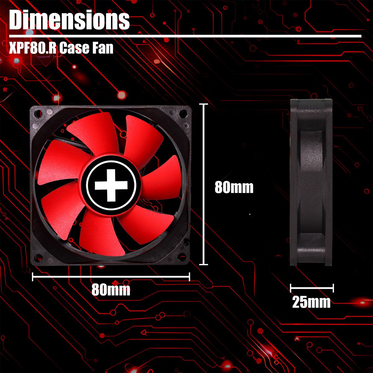 Xilence XPF80.R 80mm Performance Ventilator voor pc-behuizing, 3PIN