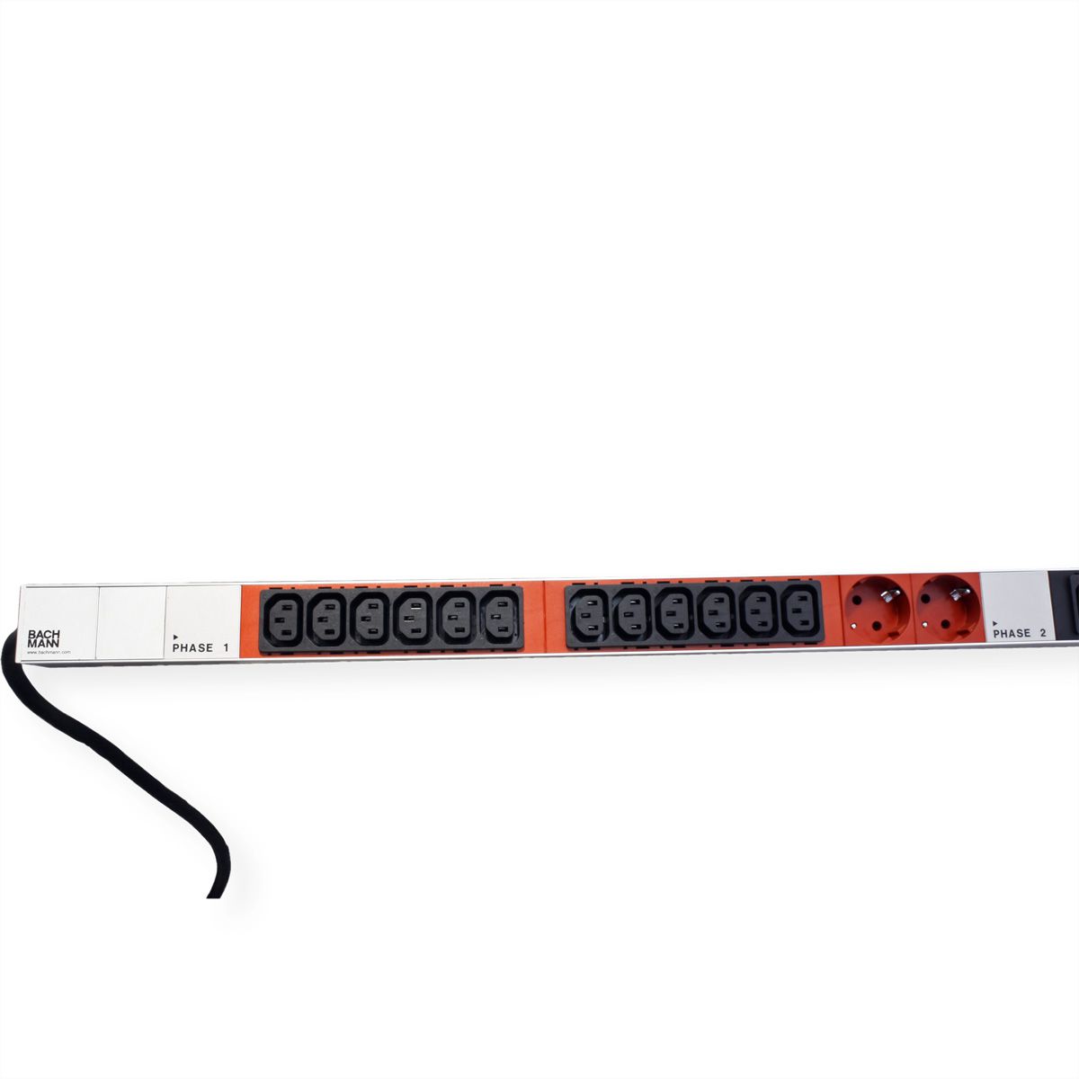 BACHMANN IT PDU ALU 1U 36x C13 6x earthing contact CEE 3x 32A red