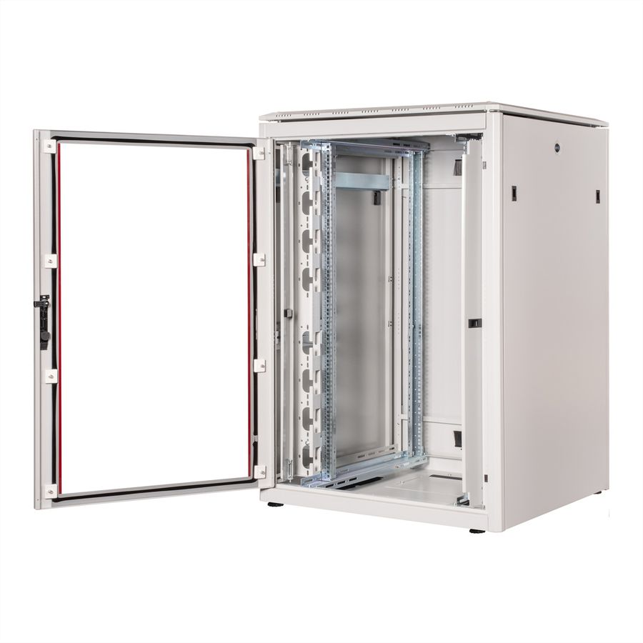ROLINE 19-inch netwerkkast Pro 22 U, 800x800 BxD Glazen deur grijs