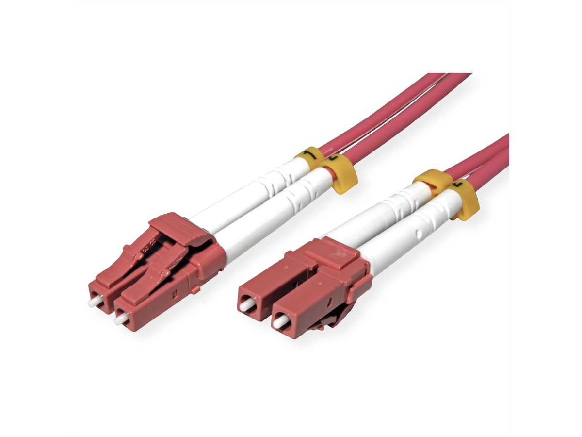 ROLINE Fibre Optic Jumper Cable, 50/125 µm, OM4, LC/LC, Armored, violet, 2 m