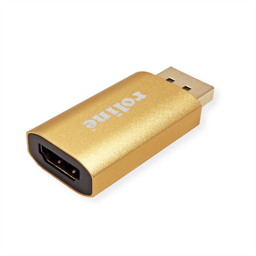 ROLINE GOLD 4K DisplayPort/HDMI Adapter, Actief, v1.2, DP Male - HDMI Female