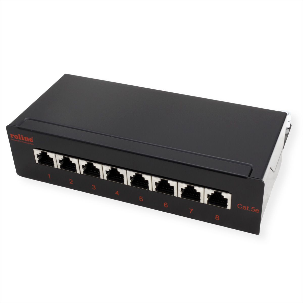 ROLINE Cat.5e (Class D) Wall Mount Patch Panel, 8 Ports, STP, black