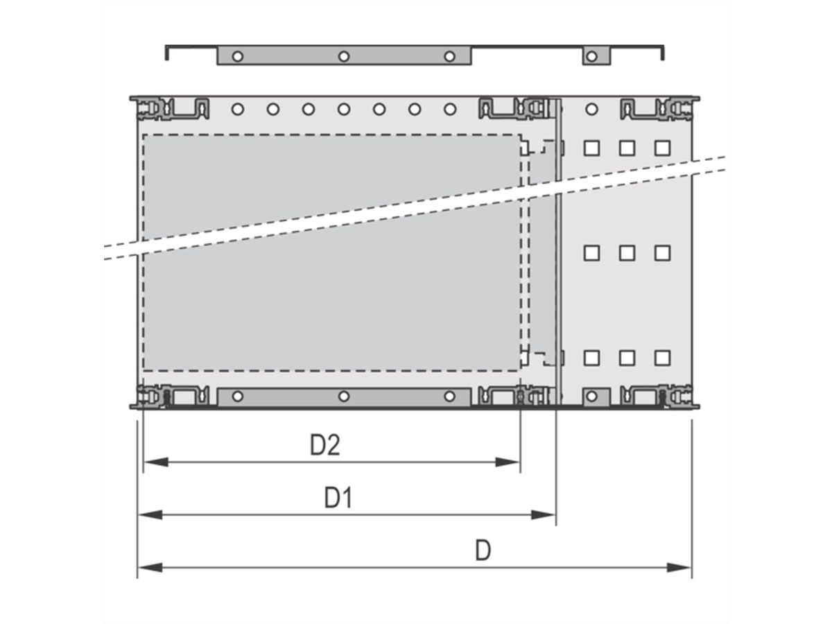SCHROFF EuropacPRO 19" moduledrager voor moduledrager, zwaar, afgeschermd, handgreep vooraan, 6 HE, 355 mm