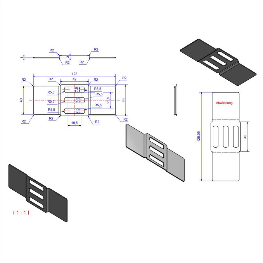 BACHMANN PDU Basic connection bracket, VM profile