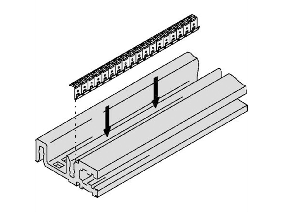 SCHROFF horizontale rail type H-VT, zwaar, met EMC-pakking, 28 pk
