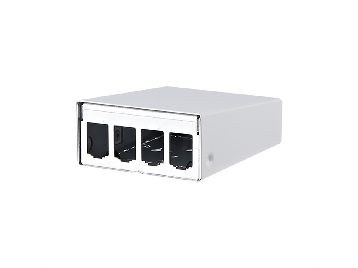 METZ CONNECT module opbouwbehuizing 4 poort zuiver wit RAL9010