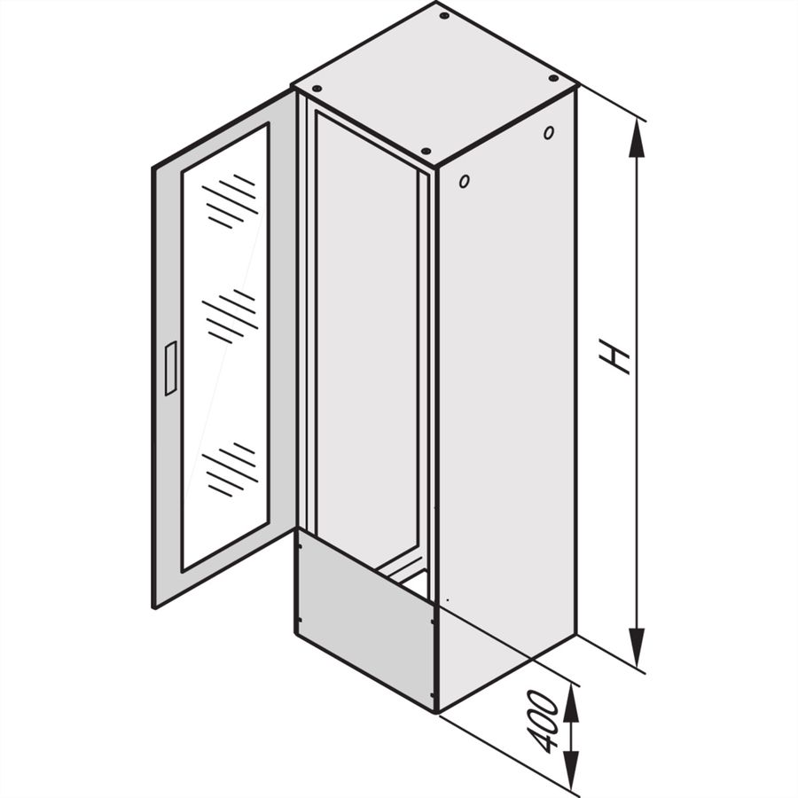 SCHROFF Varistar Connection Plate for Shortened Door/Rear Panel, IP 55, RAL 7021, 400H 800W