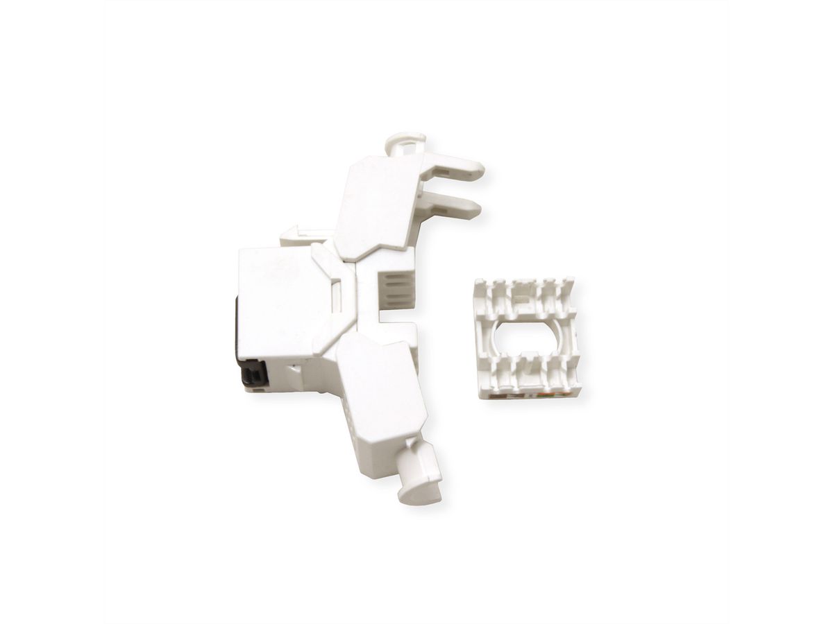 VALUE Cat.6A (Class EA) Keystone, RJ-45, onafgeschermd, zilver, zonder gereedschap, wit