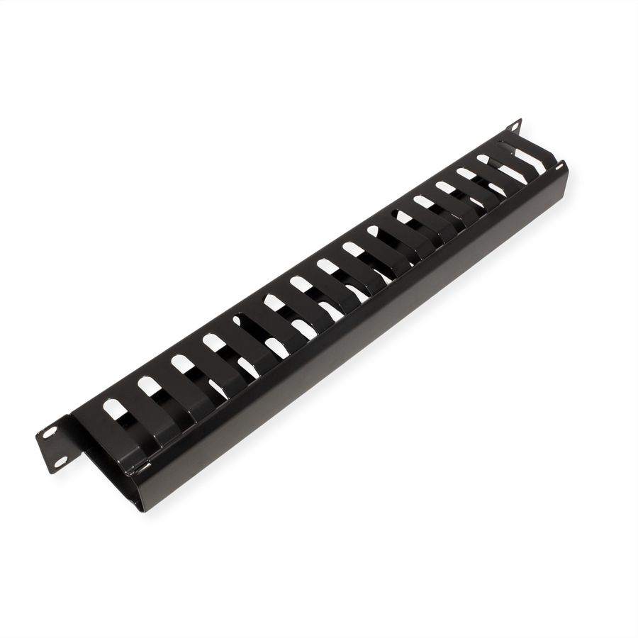 VALUE 19" Frontplaat 1 HE met rangeerkanaal 40 x 60 mm, zwart