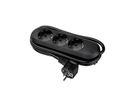 BACHMANN SMART stekkerdoos 3x geaard contact, zwart, 3 m