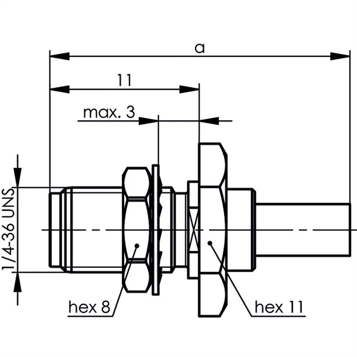 TELEGÄRTNER SMA-Kabeleinbaubuchse für RG-316/U vergoldet