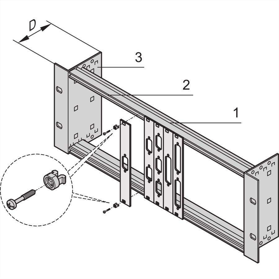 SCHROFF 19" Module Support Without strain Relief