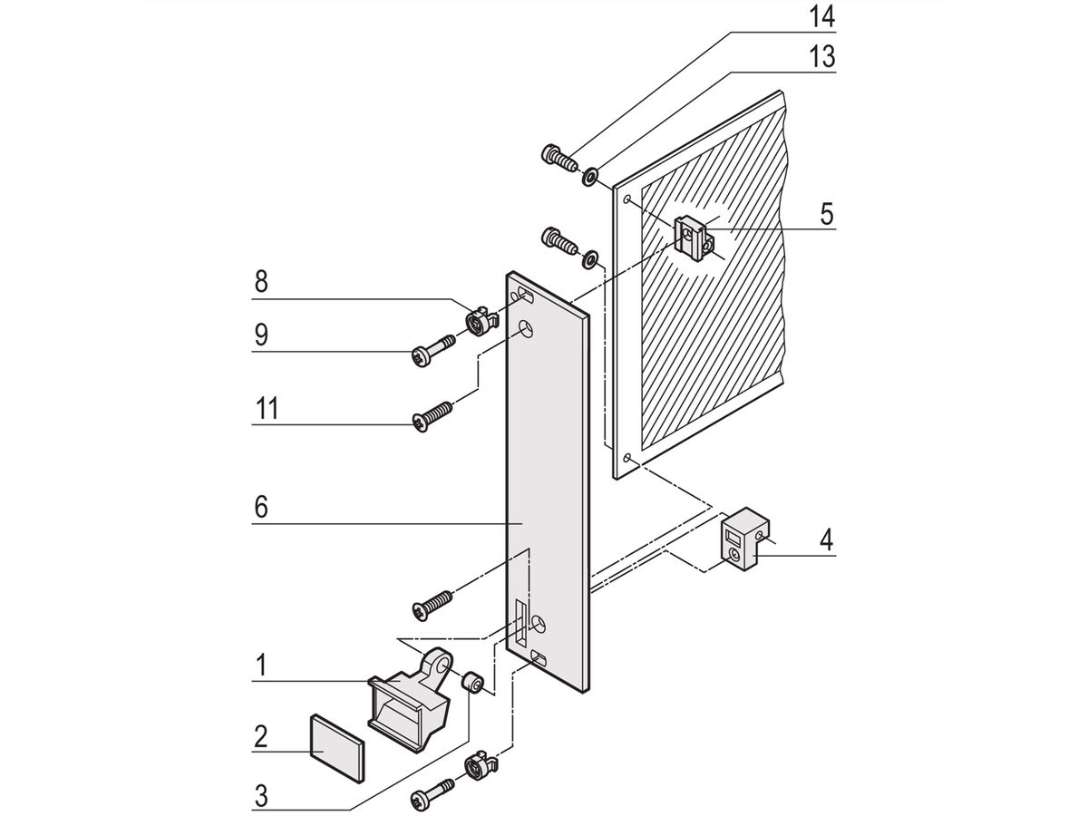 SCHROFF-insteekset met afzuiggreep type 1, niet-afgeschermd, grijs, 3 HE, 7 HE