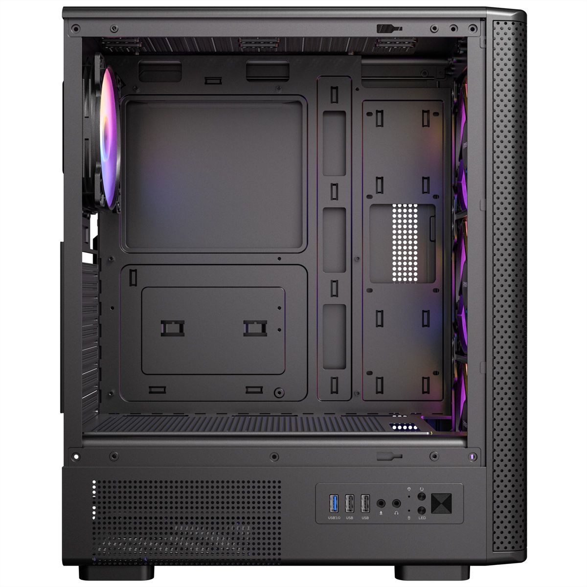 ANTEC VX-310 ARGB ATX, Micro-ATX , ITX Mid Tower Gaming PC Gehäuse, schwarz