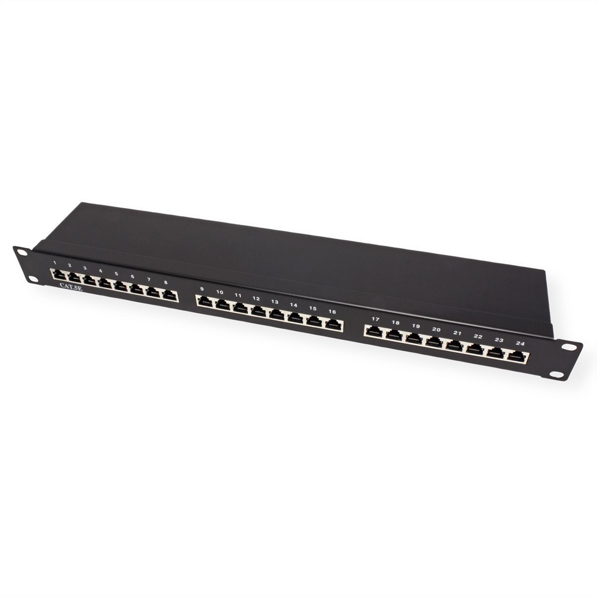 VALUE Cat.5e (Class D) 19" Patch Panel, 24 Ports, STP, black
