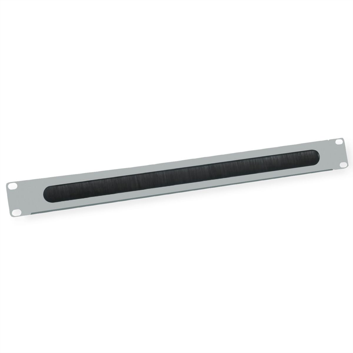 VALUE 19"-Kabel doorvoerstrook 1 HE met borstel, grijs