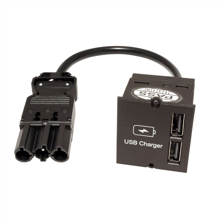 BACHMANN Custom Module USB Double Charger, black, 0.2 m