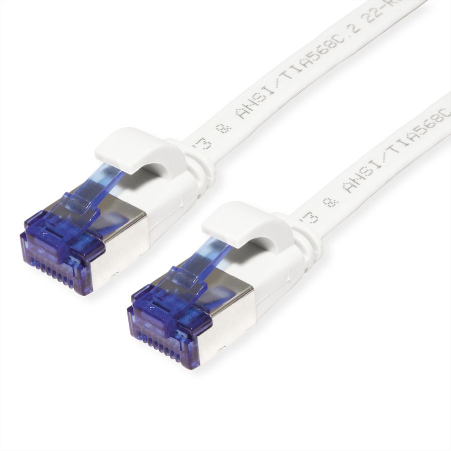 VALUE FTP Patch Cord, Cat.6A (Class EA), extra-flat, white, 0.5 m