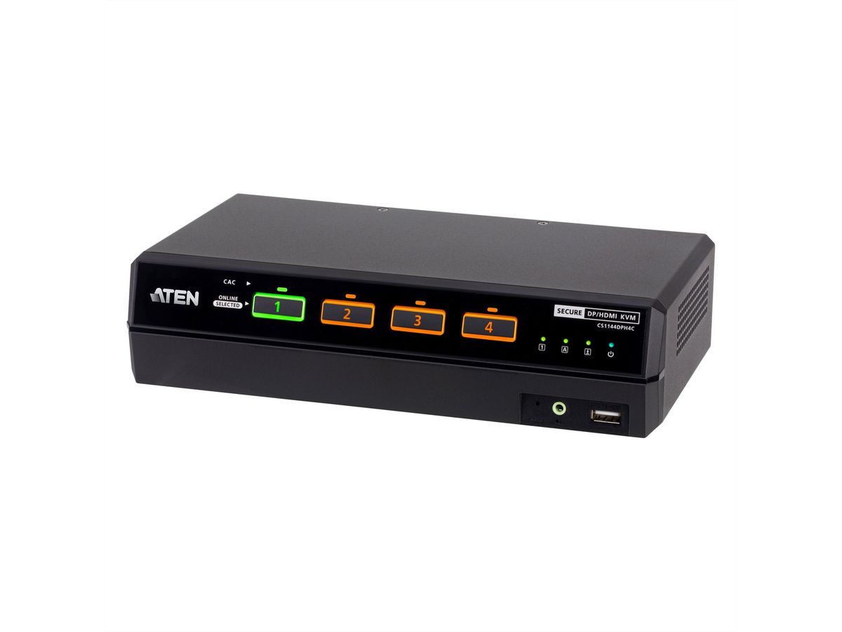 ATEN CS1144DPH4C 4-Port USB 5K DP/HDMI Dual Bildschirm Universal Secure KVM Switch , mit Cardreader