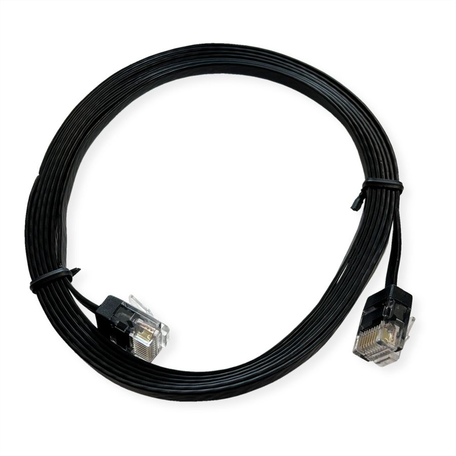 ROLINE patchkabel Cat.6A (klasse EA) UTP , extra plat, zwart, 1 m