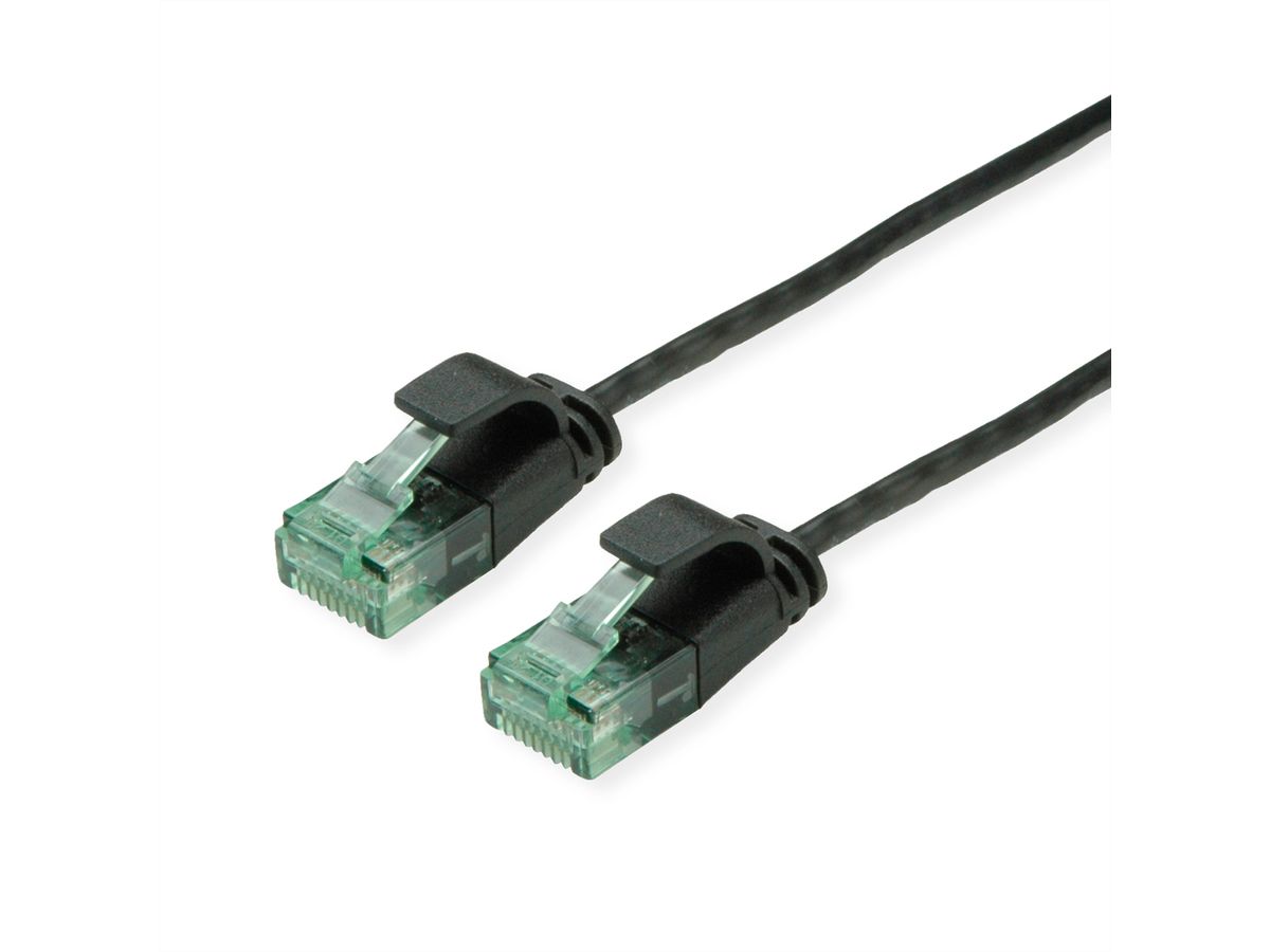 ROLINE RM UTP Data Center Patch Cord Cat.6A (Class EA), Slim, black, 2 m