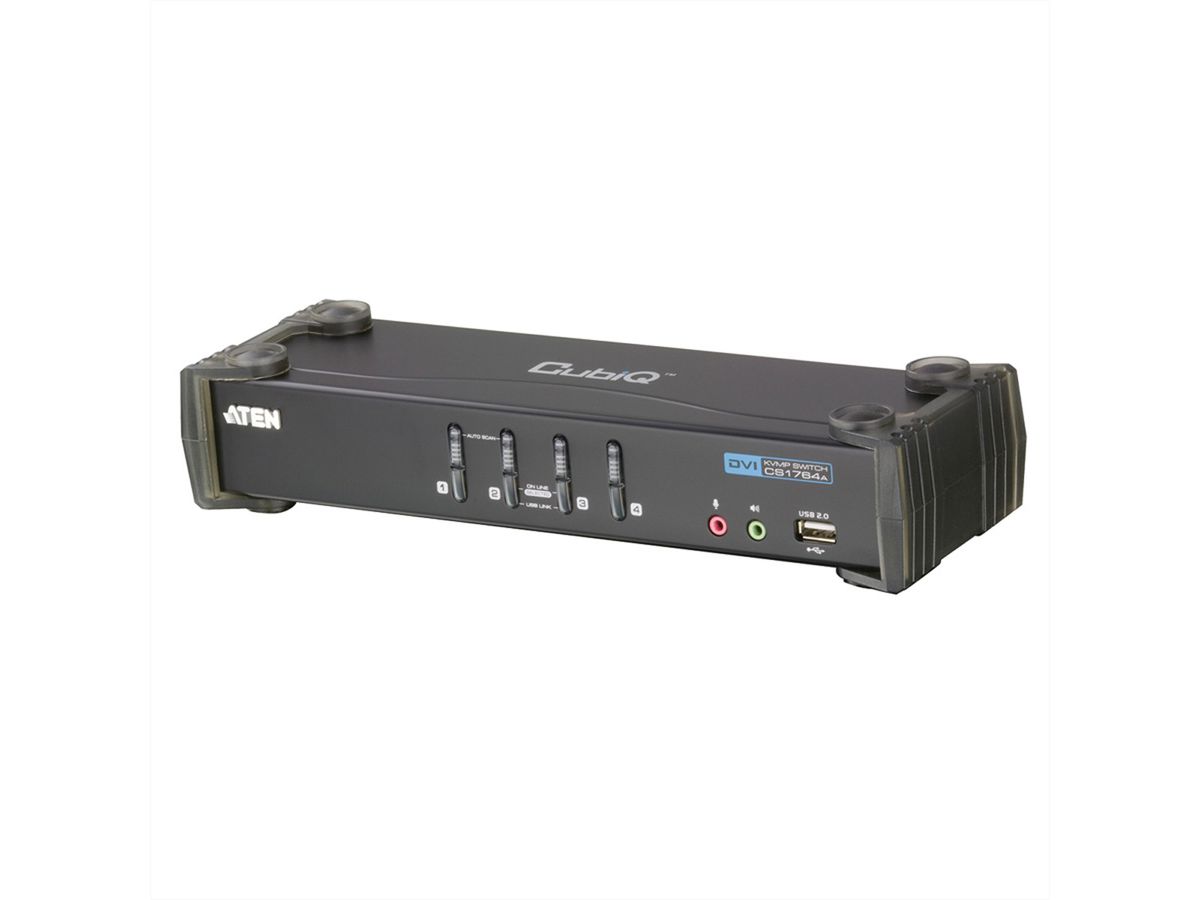 ATEN CS1764A KVM Switch DVI, USB, Audio, USB Hub, 4-Poorts