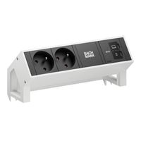 BACHMANN DESK2 2xUTE 1xUSB C/C 65W, L=0,2m RAL9010