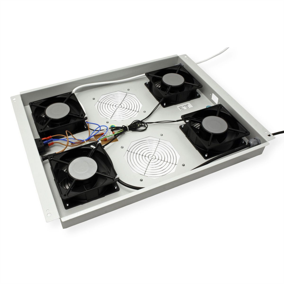 ROLINE 19-inch dakventilatorunit 4 ventilatoren , Thermostaat grijs