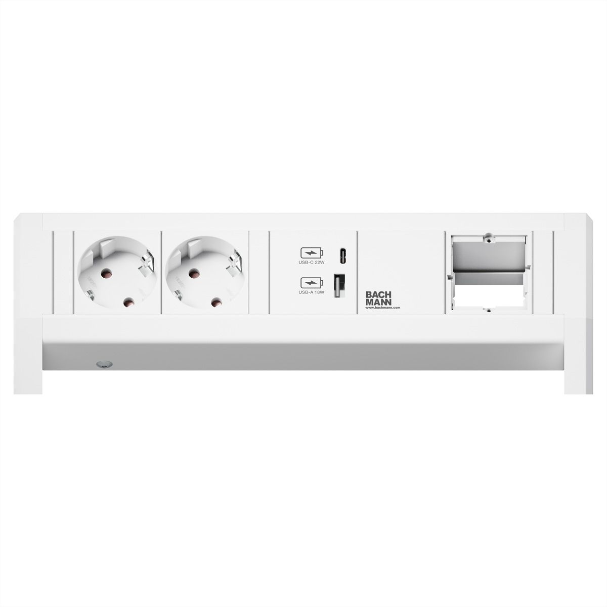 BACHMANN DESK 2xCEE7/3 1xUSB A/C 22W 1xCM GST18 RAL9010